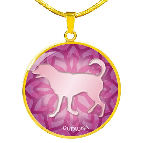 Soft Pink Dog Silhouette Necklace D18 - Dufauna - Topfauna