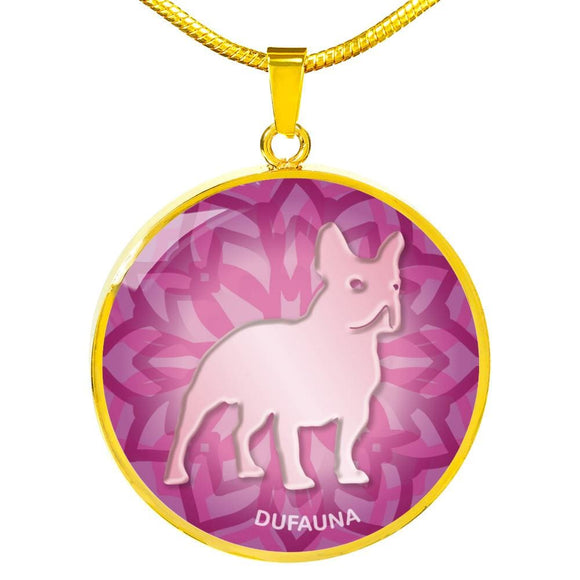 Soft Pink French Bulldog Silhouette Necklace D18 - Dufauna - Topfauna