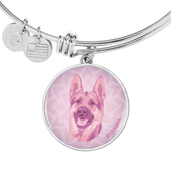 Soft Pink German Shepherd Bangle Bracelet D1 - Dufauna - Topfauna