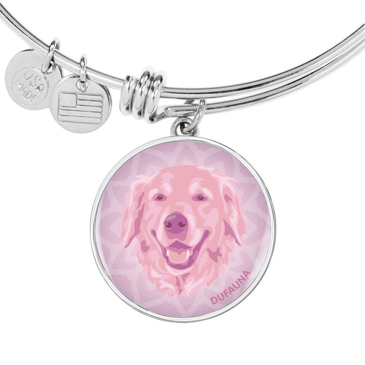 Soft Pink Golden Retriever Bangle Bracelet D1 - Dufauna - Topfauna