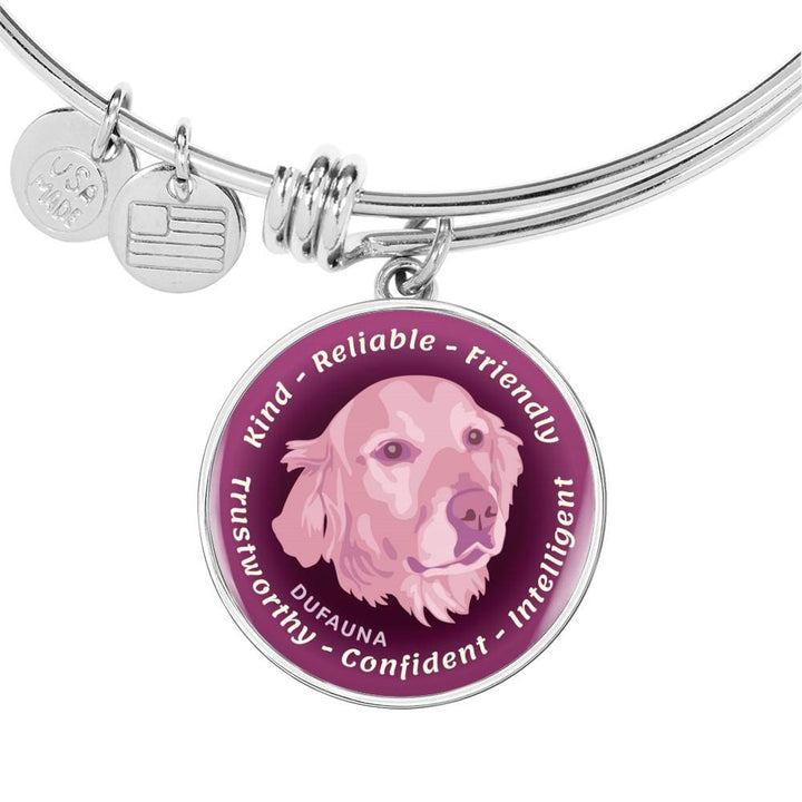 Soft Pink Golden Retriever Characteristics Bangle Bracelet D20 - Dufauna - Topfauna