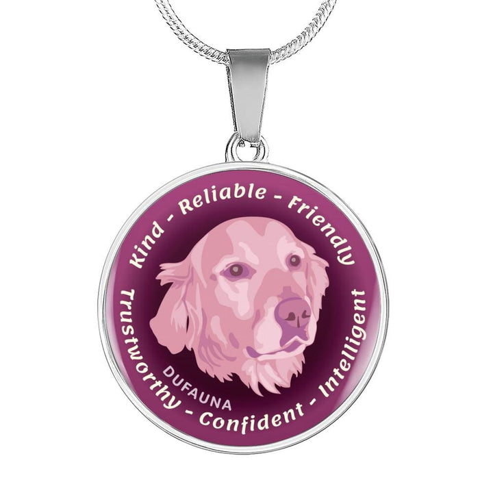 Soft Pink Golden Retriever Characteristics Necklace D20 - Dufauna - Topfauna