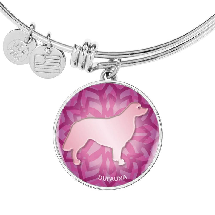 Soft Pink Golden Retriever Silhouette Bangle Bracelet D18 - Dufauna - Topfauna
