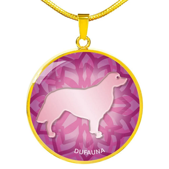 Soft Pink Golden Retriever Silhouette Necklace D18 - Dufauna - Topfauna