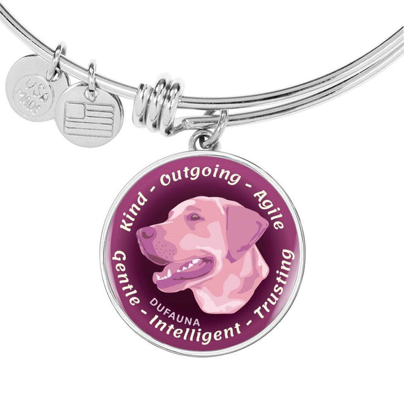 Soft Pink Labrador Characteristics Bangle Bracelet D20 - Dufauna - Topfauna