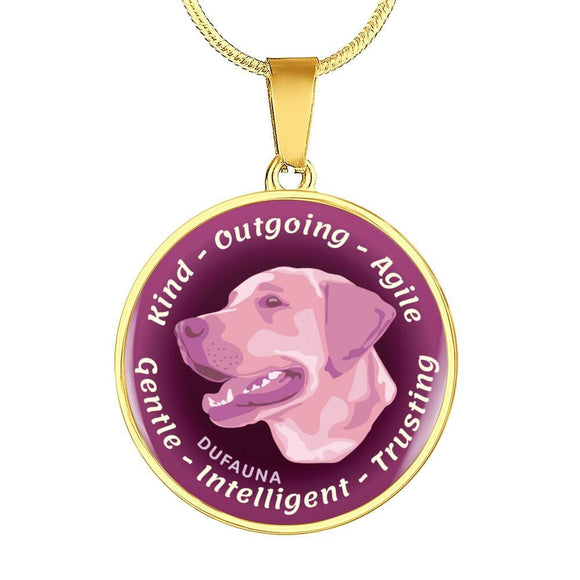 Soft Pink Labrador Characteristics Necklace D20 - Dufauna - Topfauna
