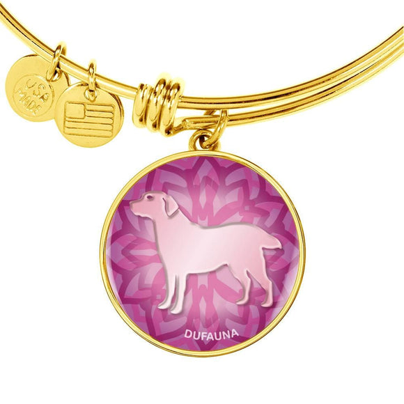 Soft Pink Labrador Silhouette Bangle Bracelet D18 - Dufauna - Topfauna