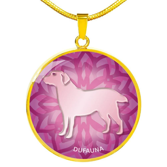 Soft Pink Labrador Silhouette Necklace D18 - Dufauna - Topfauna