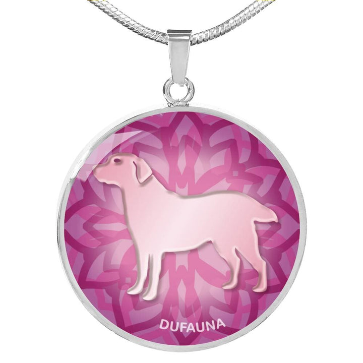 Soft Pink Labrador Silhouette Necklace D18 - Dufauna - Topfauna