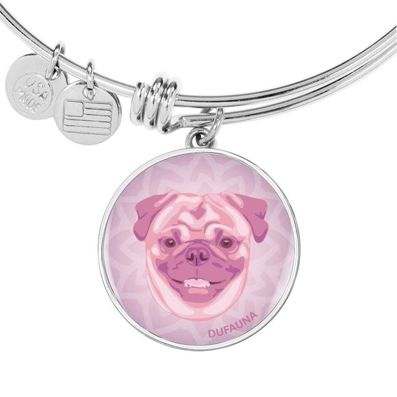 Soft Pink Pug Bangle Bracelet D1 - Dufauna - Topfauna