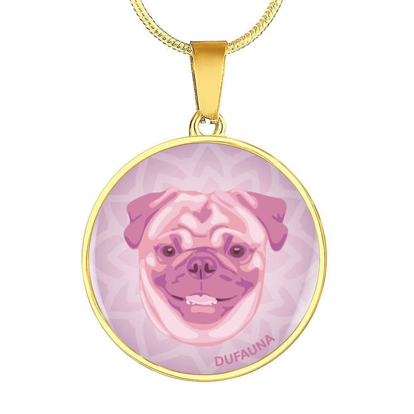 Soft Pink Pug Necklace D1 - Dufauna - Topfauna