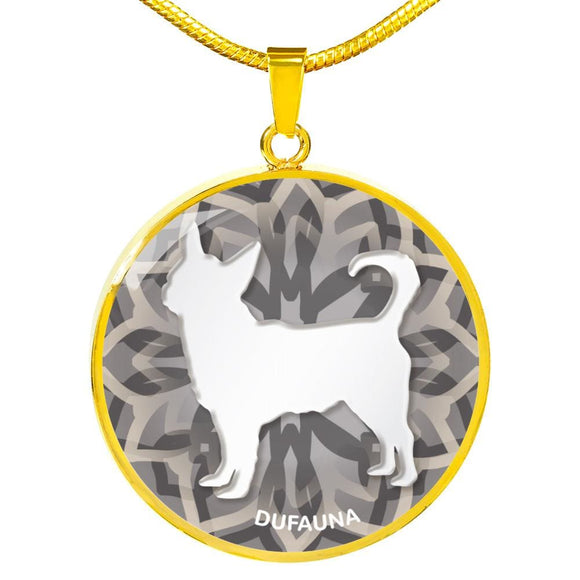White Chihuahua Silhouette Necklace D18 - Dufauna - Topfauna