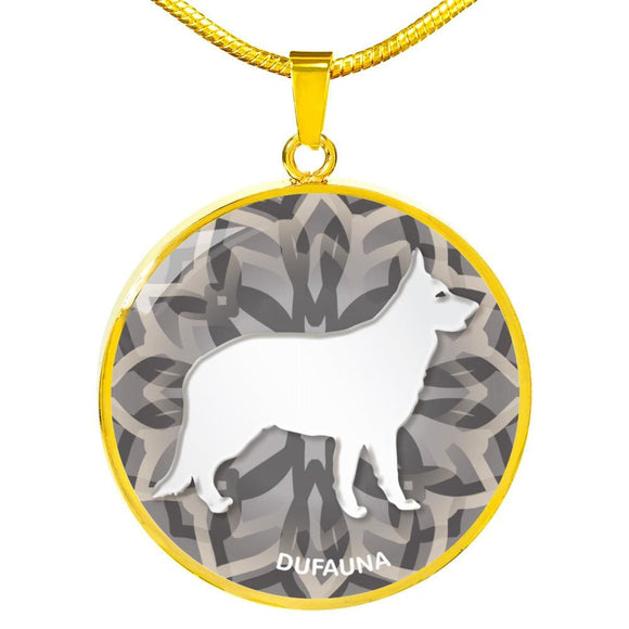 White German Shepherd Silhouette Necklace D18 - Dufauna - Topfauna