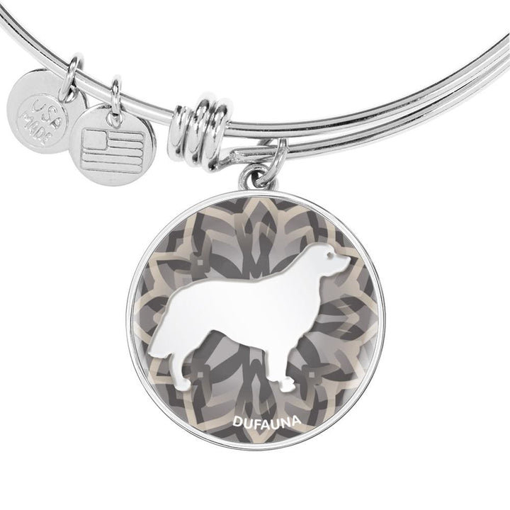 White Golden Retriever Silhouette Bangle Bracelet D18 - Dufauna - Topfauna