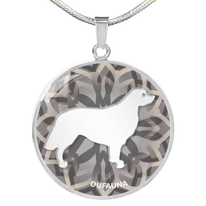 White Golden Retriever Silhouette Necklace D18 - Dufauna - Topfauna