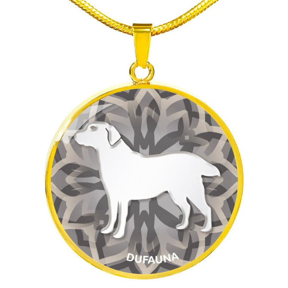 White Labrador Silhouette Necklace D18 - Dufauna - Topfauna