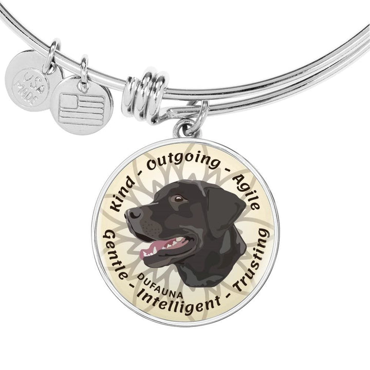White/black Coat Labrador Characteristics Bangle Bracelet D20 - Dufauna - Topfauna