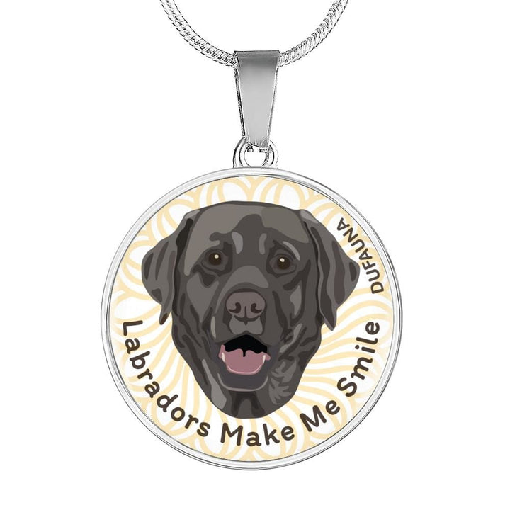 White/black Coat Labradors Make Me Smile Necklace D19 - Dufauna - Topfauna