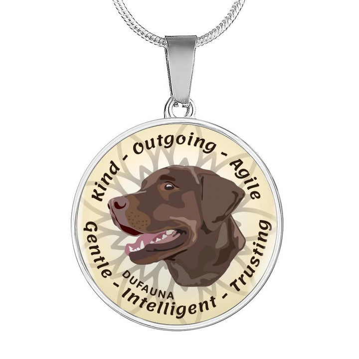 White/chocolate Coat Labrador Characteristics Necklace D20 - Dufauna - Topfauna