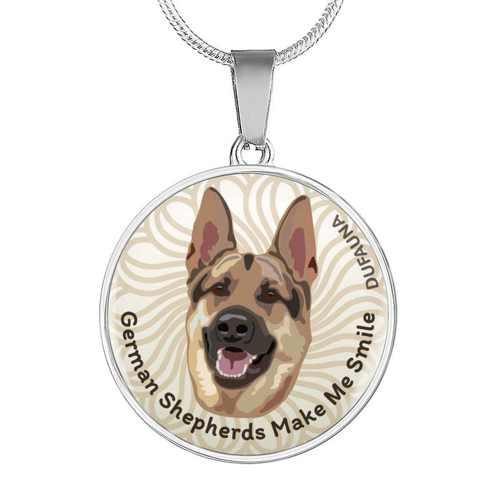 whitenatural coat german shepherds make me smile necklace d19 surgical stainless steel no dufauna