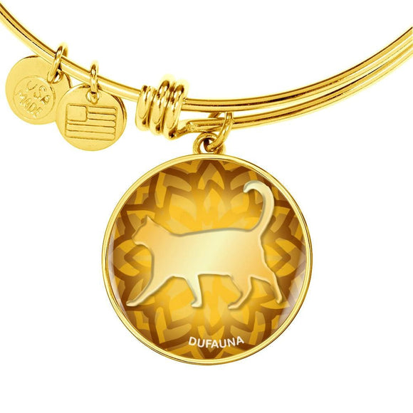 Yellow Cat Silhouette Bangle Bracelet D18 - Dufauna - Topfauna