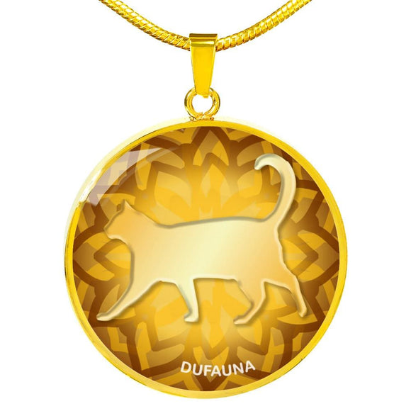 Yellow Cat Silhouette Necklace D18 - Dufauna - Topfauna