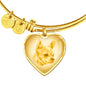 Yellow Chihuahua Profile Heart Bangle Bracelet D12 - Dufauna - Topfauna