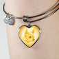 Yellow Chihuahua Profile Heart Bangle Bracelet D12 - Dufauna - Topfauna