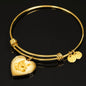 Yellow Chihuahua Profile Heart Bangle Bracelet D12 - Dufauna - Topfauna