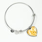 Yellow Chihuahua Profile Heart Bangle Bracelet D12 - Dufauna - Topfauna