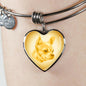 Yellow Chihuahua Profile Heart Bangle Bracelet D12 - Dufauna - Topfauna