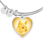 Yellow Chihuahua Profile Heart Bangle Bracelet D12 - Dufauna - Topfauna