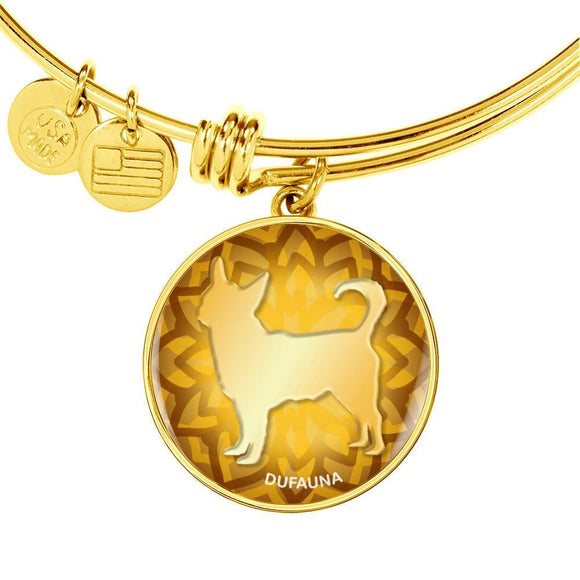 Yellow Chihuahua Silhouette Bangle Bracelet D18 - Dufauna - Topfauna