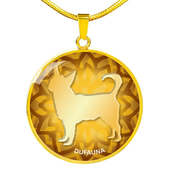 Yellow Chihuahua Silhouette Necklace D18 - Dufauna - Topfauna
