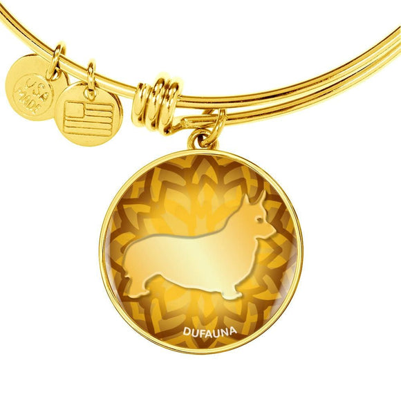 Yellow Corgi Silhouette Bangle Bracelet D18 - Dufauna - Topfauna