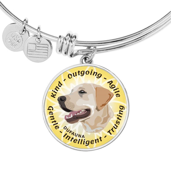 Yellow-White/yellow Coat Labrador Characteristics Bangle Bracelet D20 - Dufauna - Topfauna