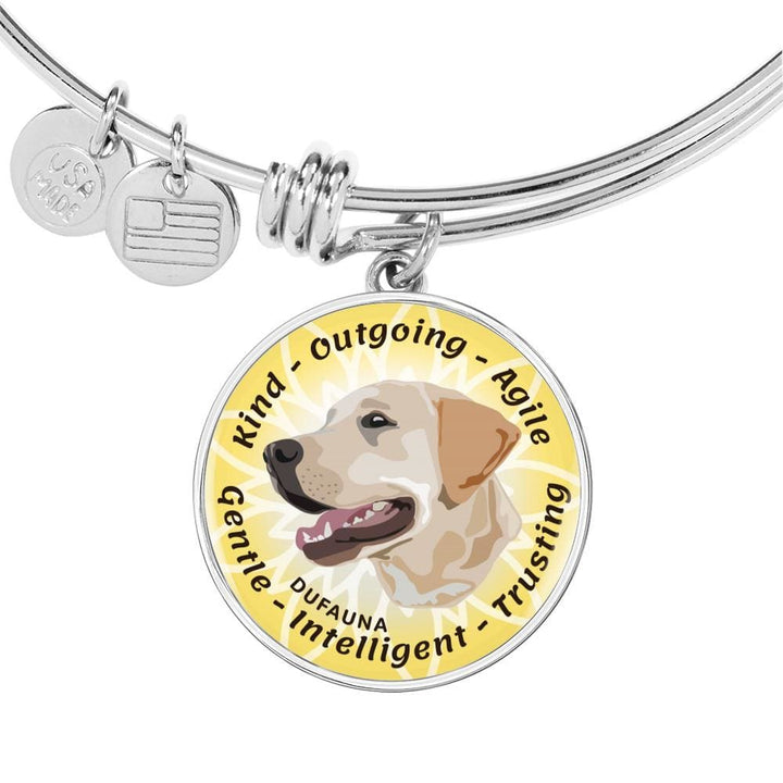 Yellow-White/yellow Coat Labrador Characteristics Bangle Bracelet D20 - Dufauna - Topfauna