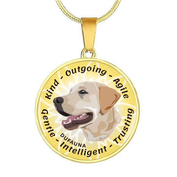 Yellow-White/yellow Coat Labrador Characteristics Necklace D20 - Dufauna - Topfauna