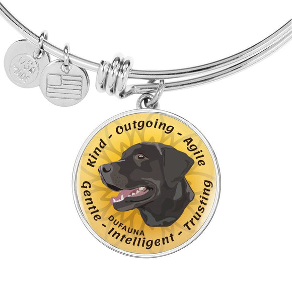 Yellow/black Coat Labrador Characteristics Bangle Bracelet D20 - Dufauna - Topfauna