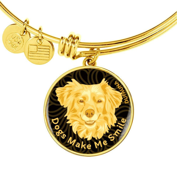 Yellow/black Dogs Make Me Smile Bangle Bracelet D19 - Dufauna - Topfauna
