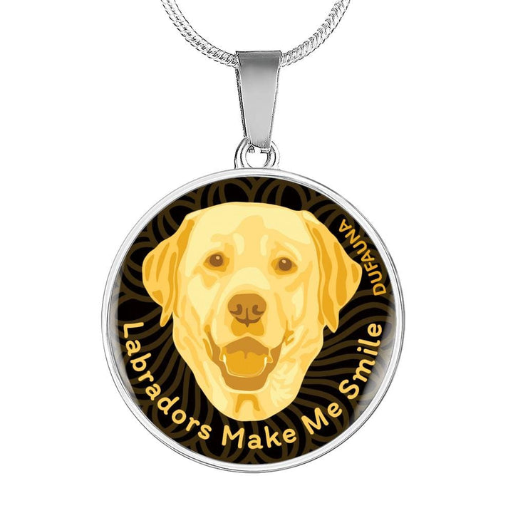 Yellow/black Labradors Make Me Smile Necklace D19 - Dufauna - Topfauna