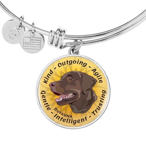 Yellow/chocolate Coat Labrador Characteristics Bangle Bracelet D20 - Dufauna - Topfauna