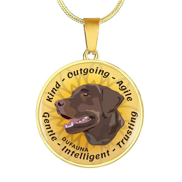 Yellow/chocolate Coat Labrador Characteristics Necklace D20 - Dufauna - Topfauna