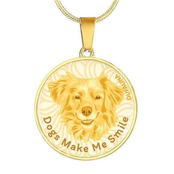 Yellow/white Dogs Make Me Smile Necklace D19 - Dufauna - Topfauna