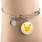 Yellow/white Yorkies Make Me Smile Bangle Bracelet D19 - Dufauna - Topfauna