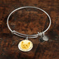 Yellow/white Yorkies Make Me Smile Bangle Bracelet D19 - Dufauna - Topfauna