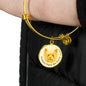 Yellow/white Yorkies Make Me Smile Bangle Bracelet D19 - Dufauna - Topfauna