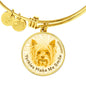 Yellow/white Yorkies Make Me Smile Bangle Bracelet D19 - Dufauna - Topfauna